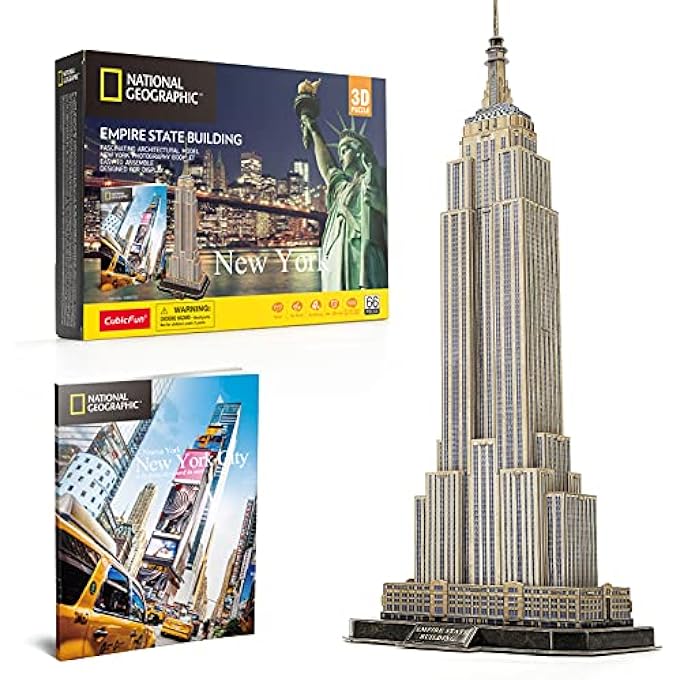 NATIONAL GEOGRAPHIC 3D PUZZLES NEW YORK MANSION MODEL KITS, THE EMPIRE STATE BUILDING, WITH A BOOKLET, 771DS0977 - Image 1